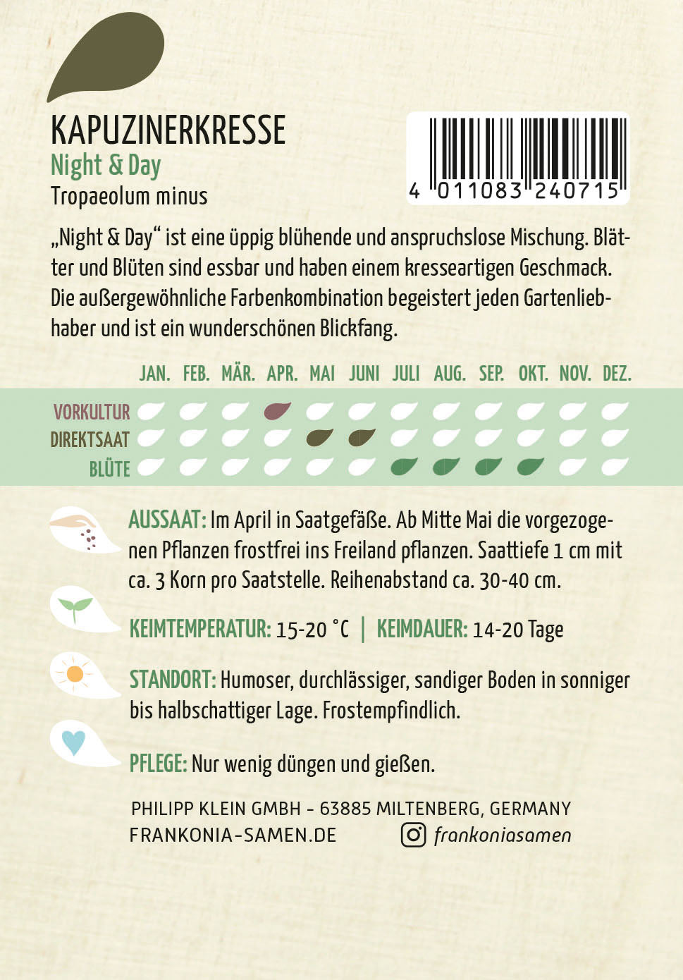 Frankonia Samen Kapuzinerkresse Night & Day