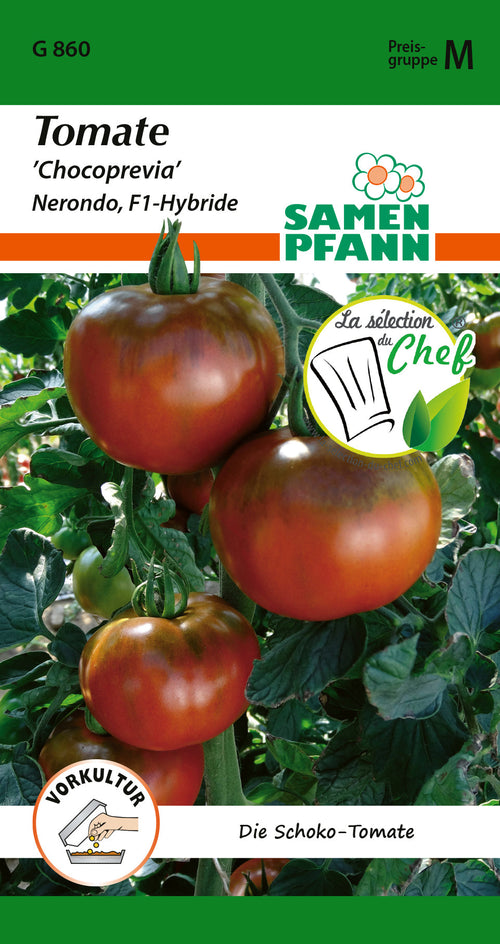 Samen Pfann Chocoprevia Tomaten