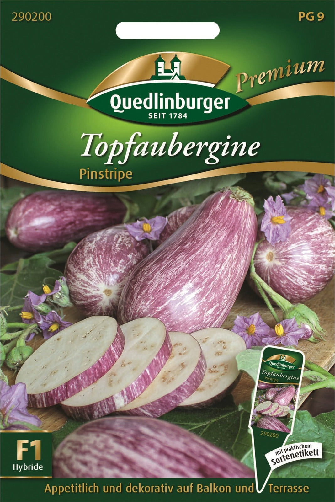 Quedlinburger Topfaubergine Pinstripe