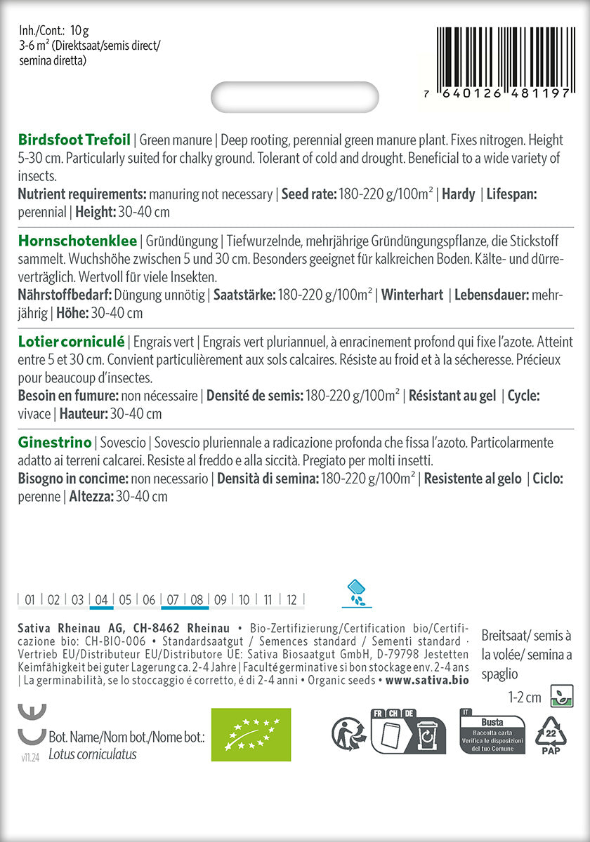Sativa BIO Gründüngung Hornschotenklee