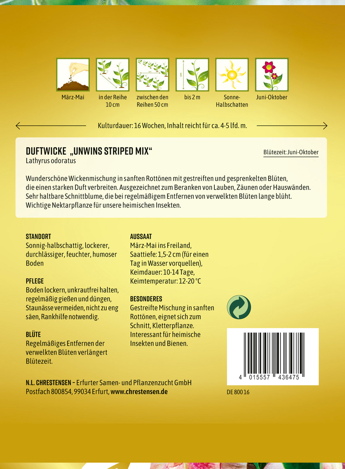 N.L. Chrestensen Duftwicke Unwins Striped Mix