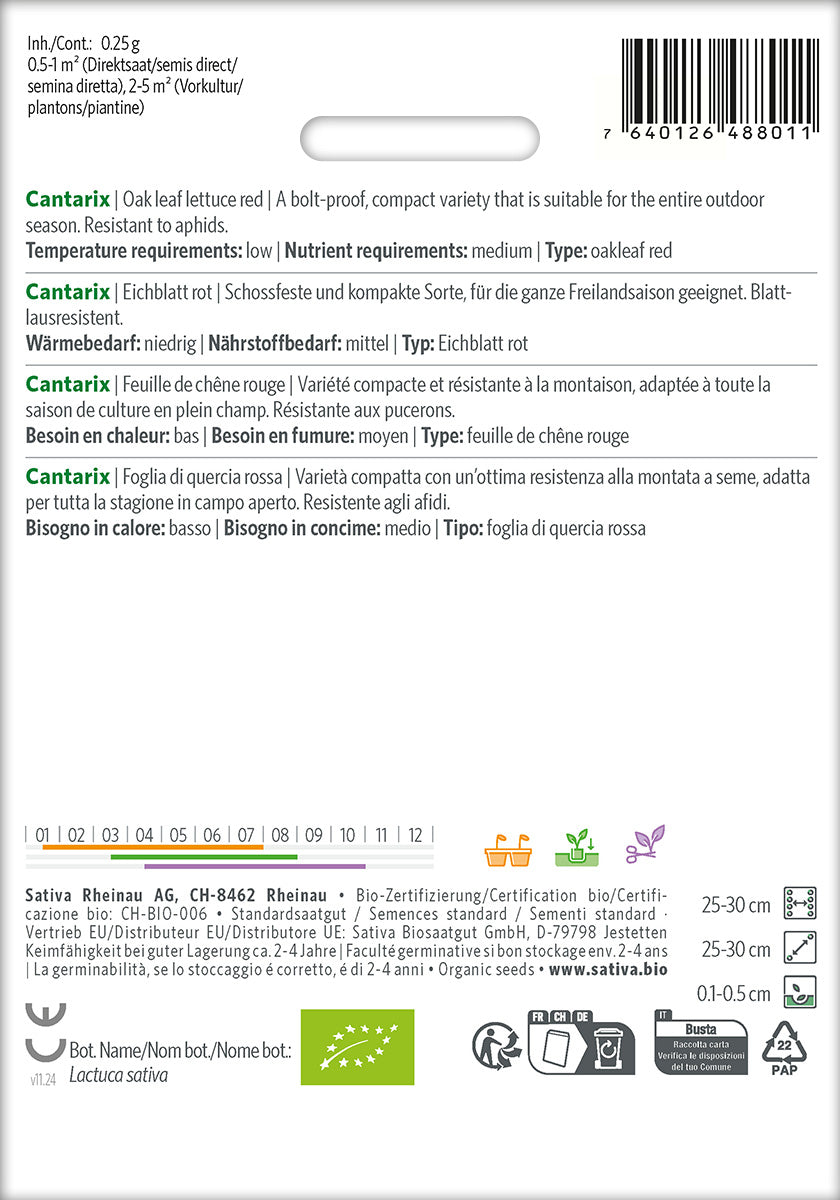 Sativa Eichblatt rot Cantarix