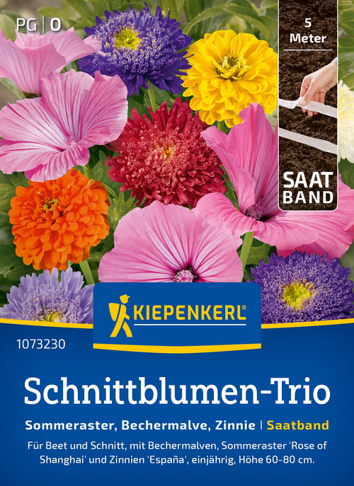 Kiepenkerl Blumensamen-Mischung Sommeraster, Bechermalve, Zinnie Saatband