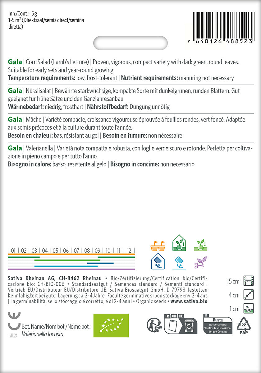 Sativa BIO Nüsslisalat Gala