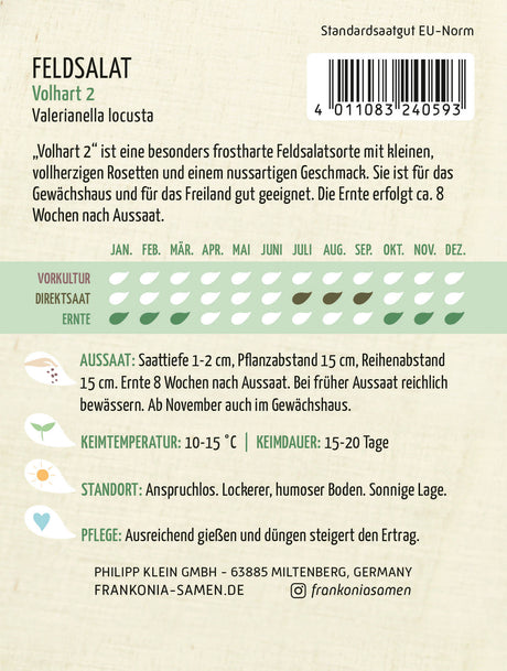 Frankonia Samen Feldsalat Volhart 2 Vorteilspackung