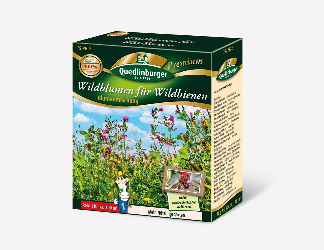 Quedlinburger Blumenmischung Wildblumen für Wildbienen Faltschachtel