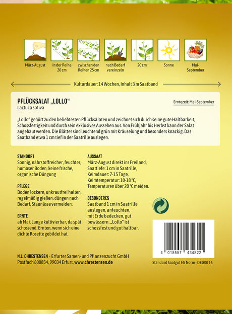 N.L. Chrestensen Pflücksalat Lollo Saatband