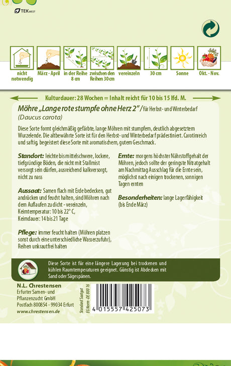 N.L. Chrestensen Möhre Lange rote stumpfe ohne Herz 2