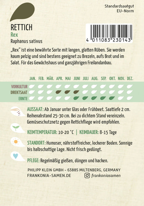 Frankonia Samen Rettich Rex