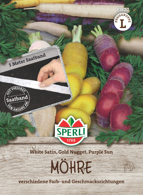 SPERLI Möhre White Satin, Gold Nugget, Purple Sun Saatband