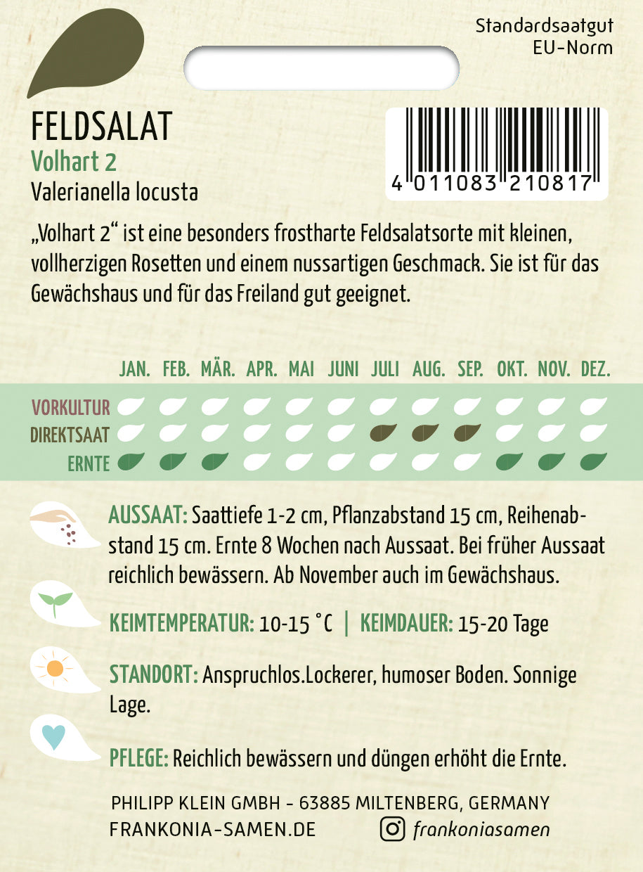 Frankonia Samen Feldsalat Volhart 2