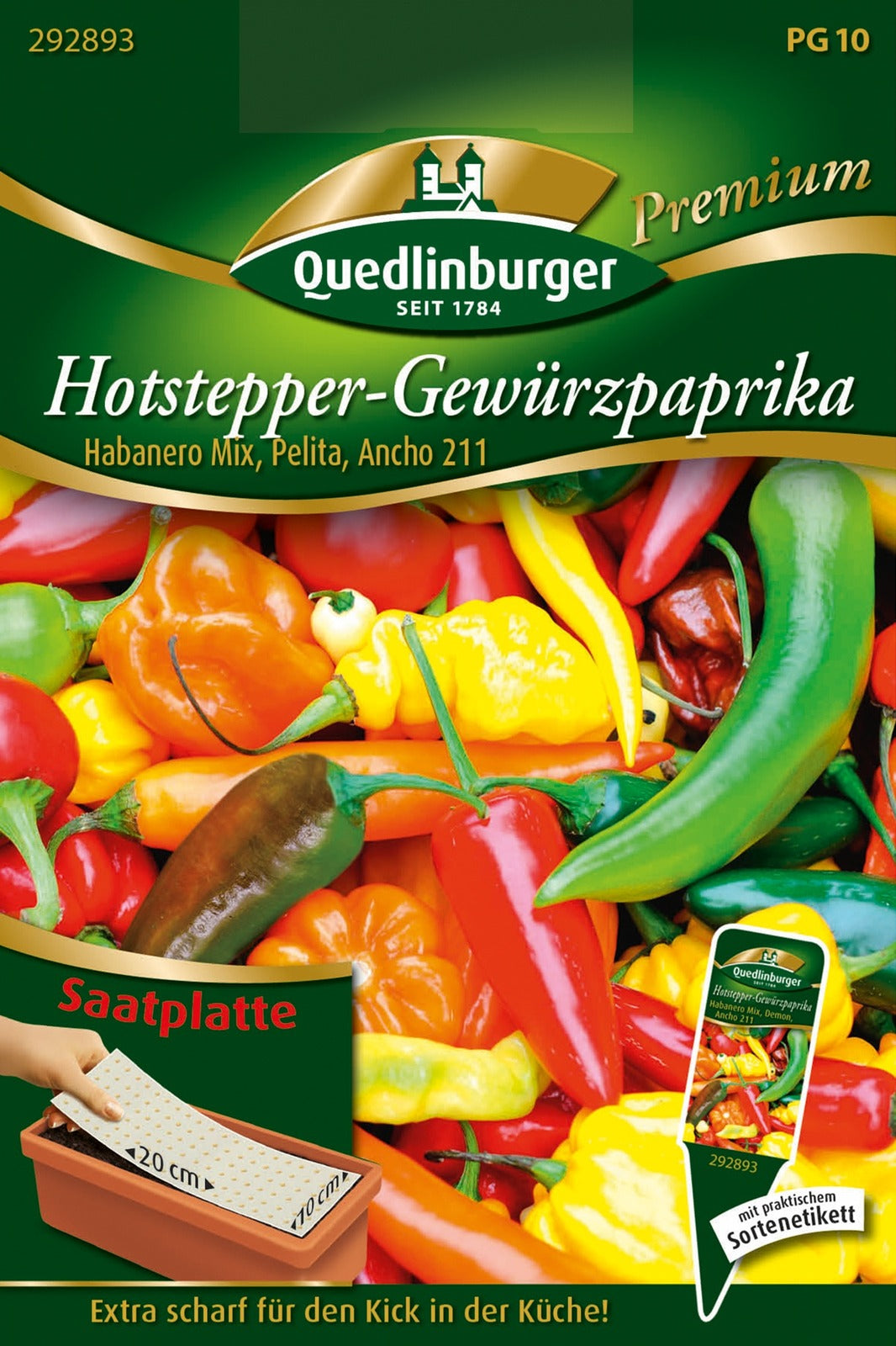 Quedlinburger Gewürzpaprika  Habanero Mix,Pelita, Ancho Saatplatte