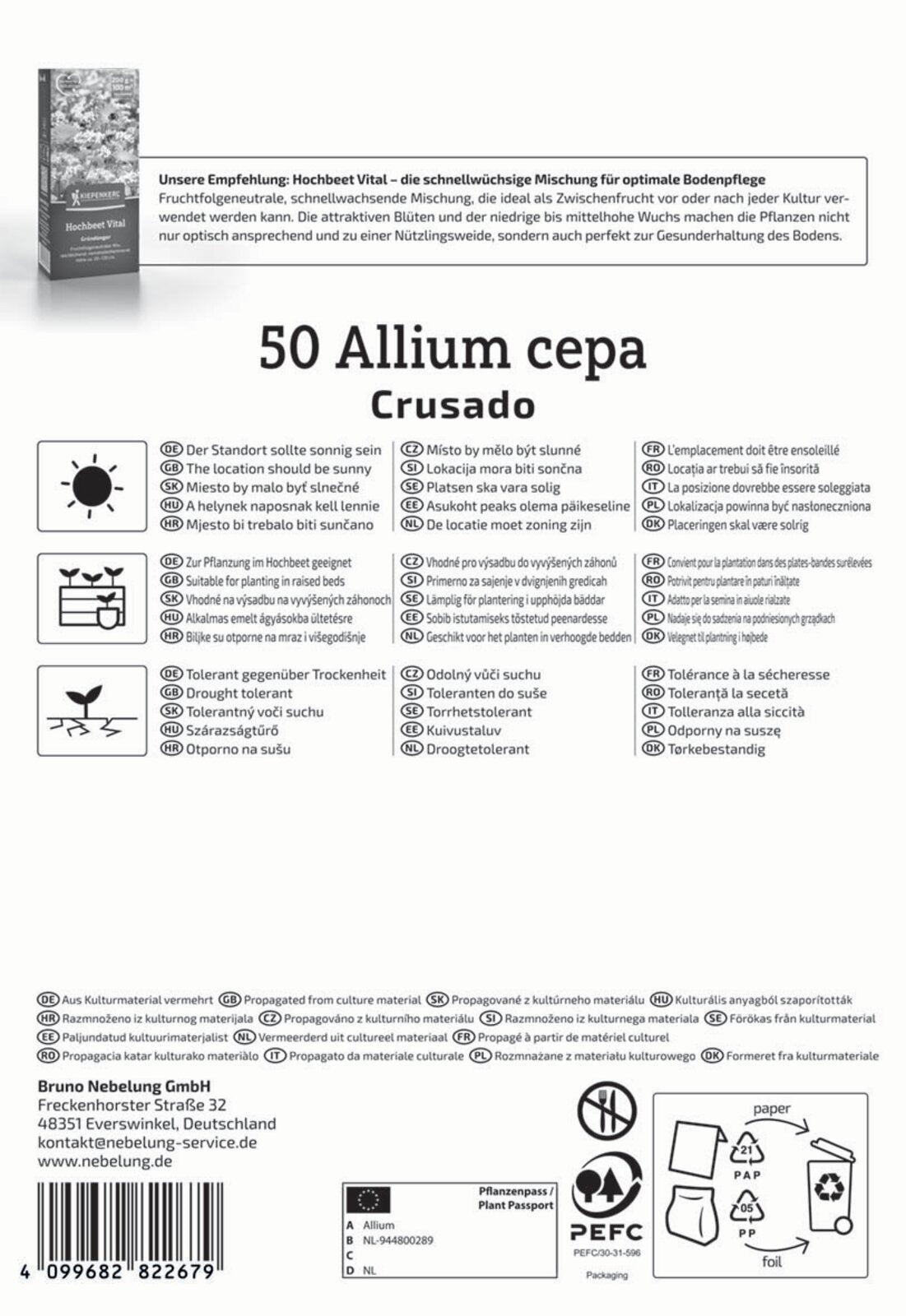 Kiepenkerl Steckzwiebel Crusado 50 Stück