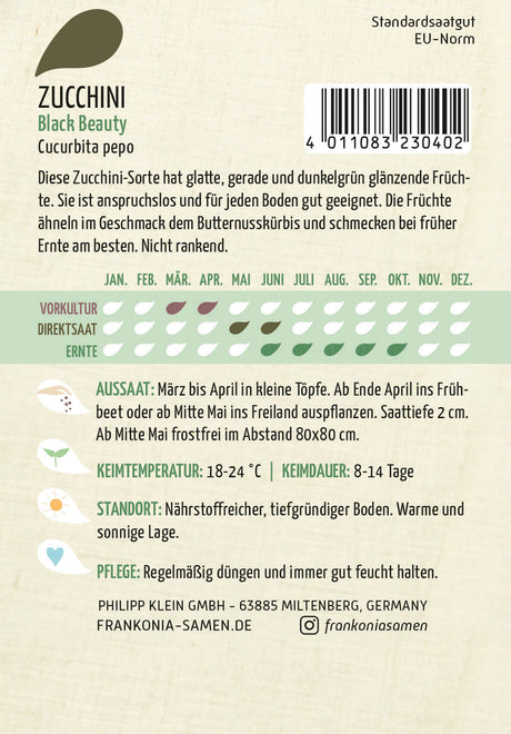 Frankonia Samen Zucchini Black Beauty