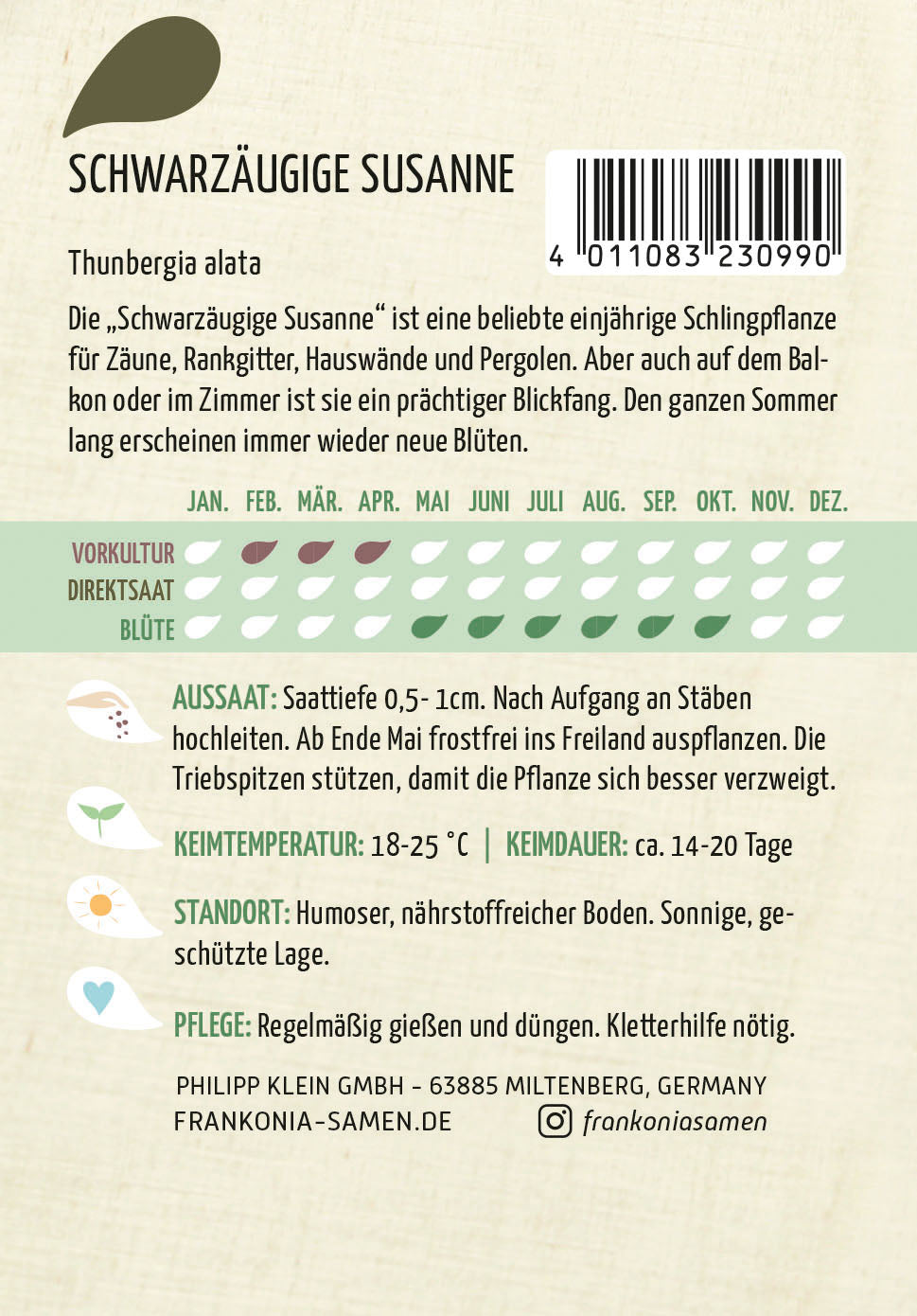 Frankonia Samen Schwarzäugige Susanne