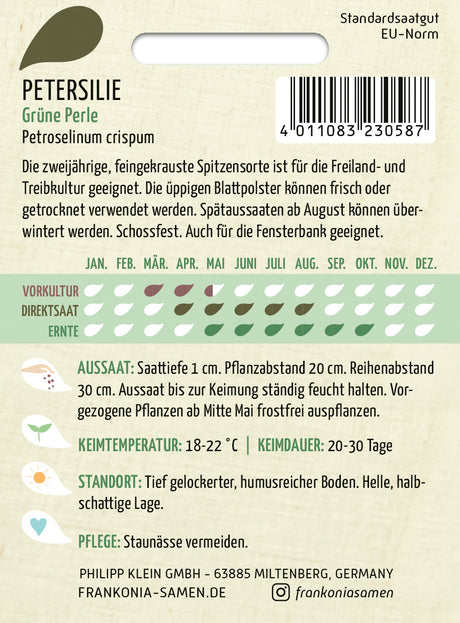 Frankonia Samen Petersilien Grüne Perle