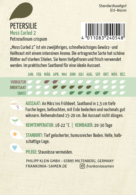 Frankonia Samen Petersilien Moss Curled 2 Balkon