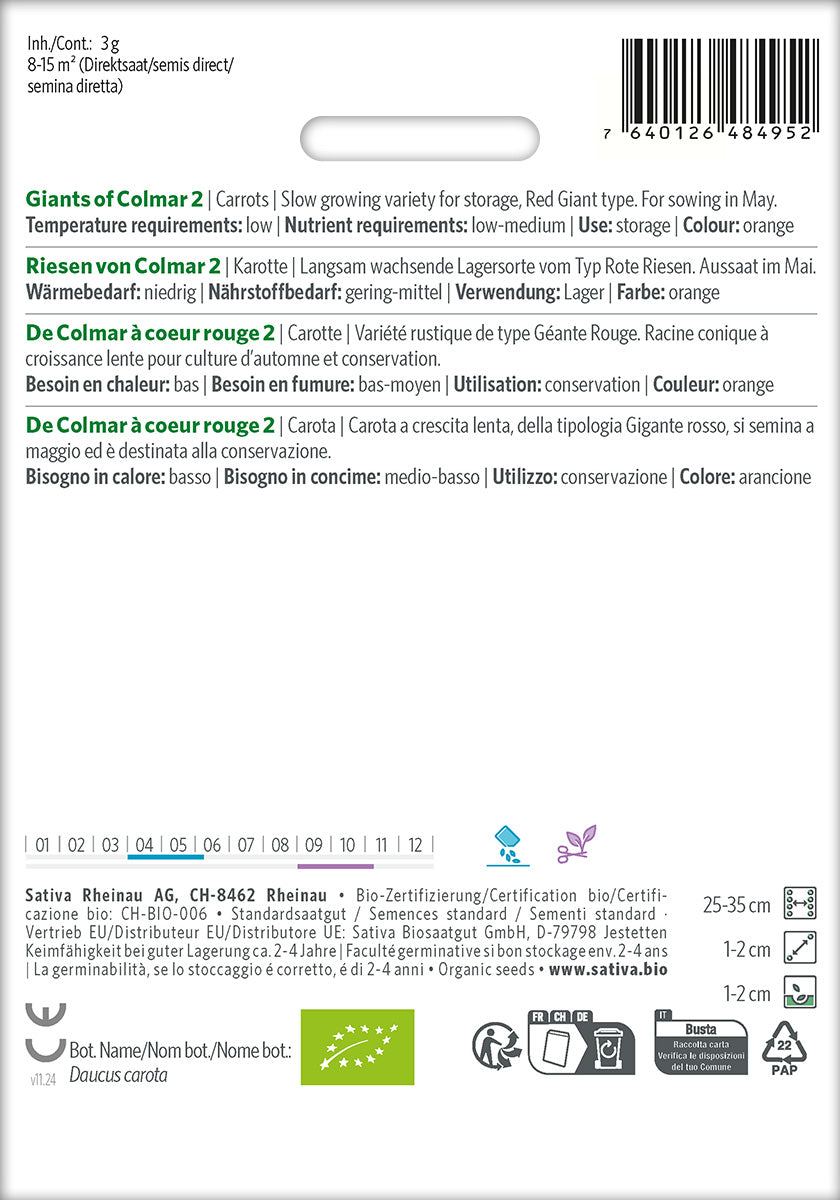 Sativa Karotte Riesen von Colmar 2