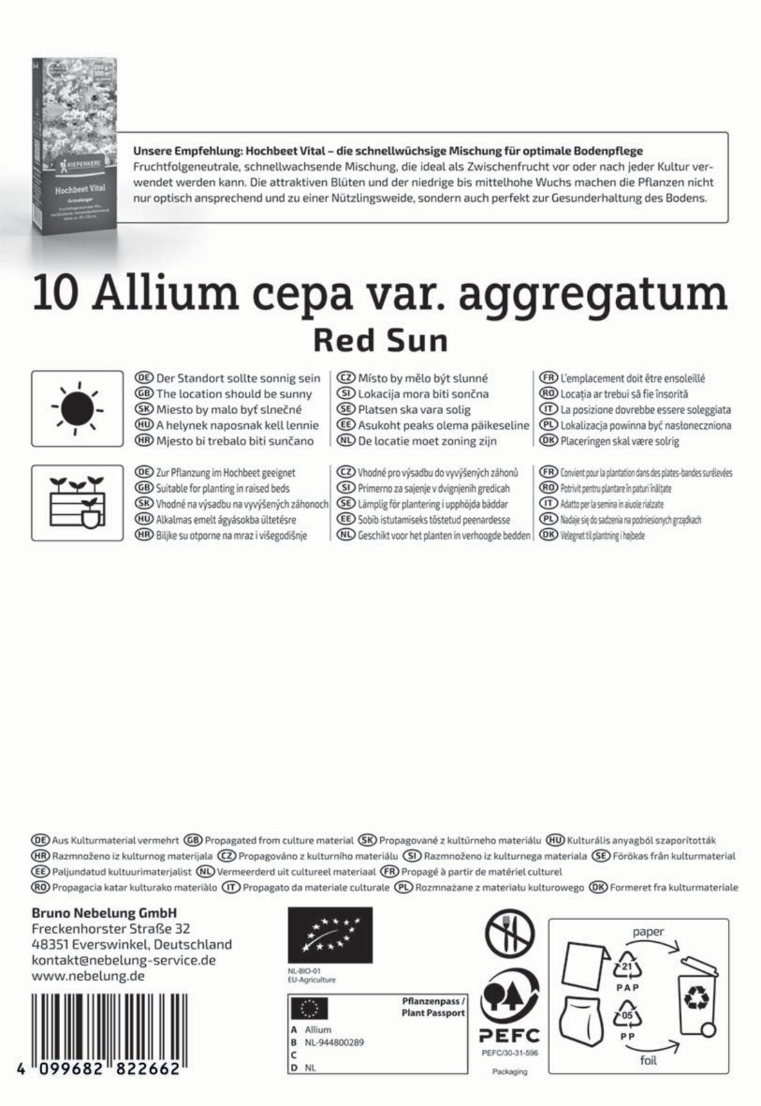 Kiepenkerl BIO Schalotte Red Sun 10 Stück