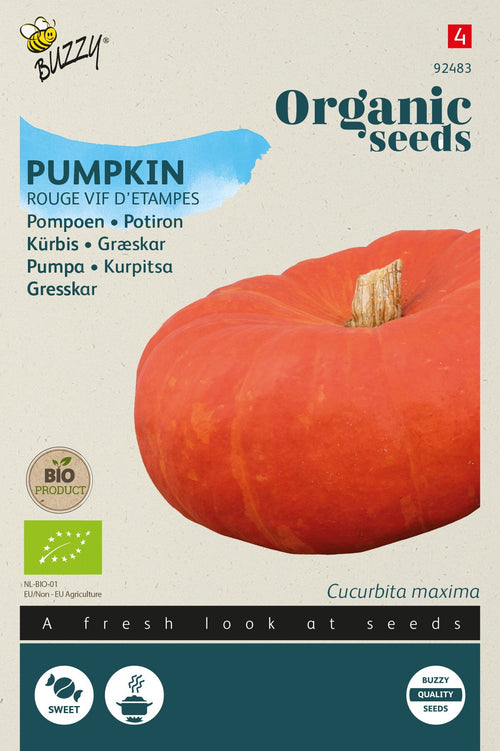Buzzy Organic Seeds BIO Kürbis Rouge vif d'Etampes