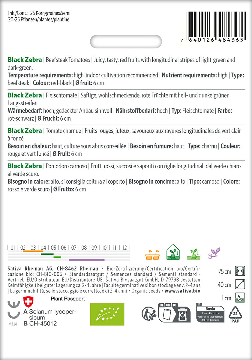 Sativa Fleischtomate Black Zebra