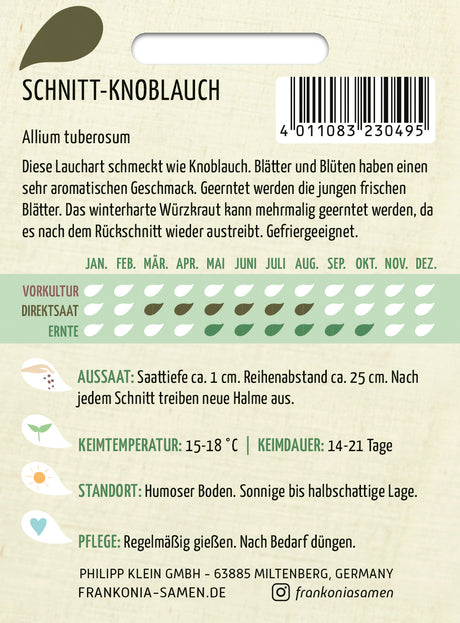 Frankonia Samen Schnittlauch Schnitt-Knoblauch