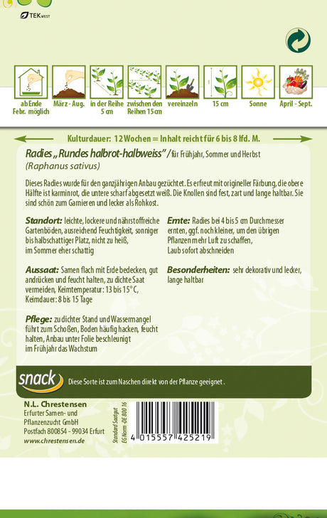 N.L. Chrestensen Radies Rundes halbrot-halbweiss