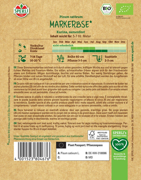 SPERLI BIO Markerbse Karina