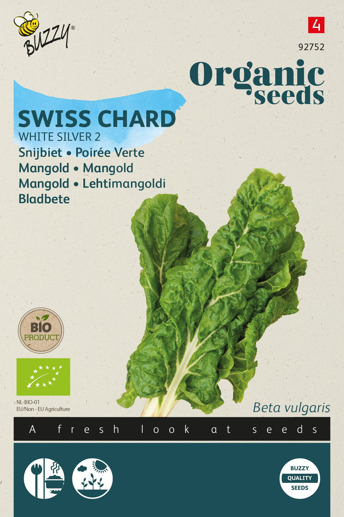Buzzy Organic Seeds BIO Mangold White Silver 2