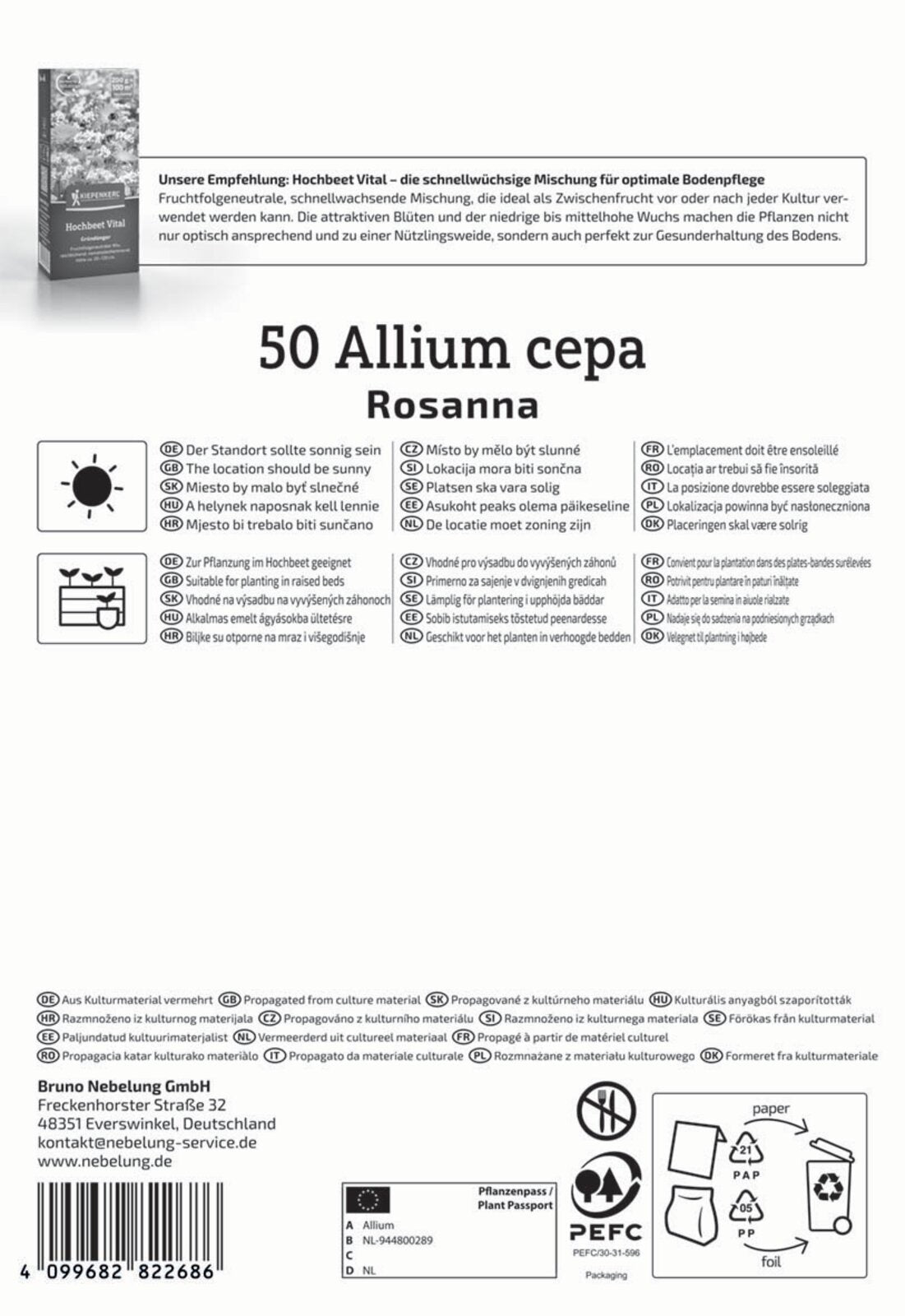 Kiepenkerl Steckzwiebel Rosanna 50 Stück