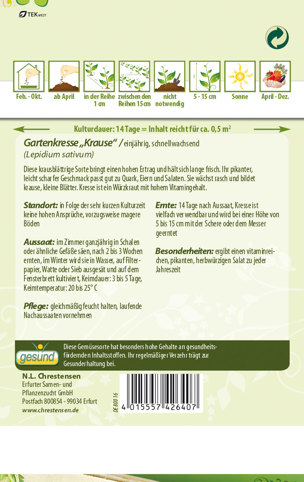 N.L. Chrestensen Gartenkresse Krause