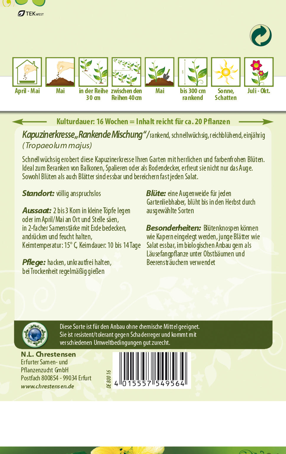 N.L. Chrestensen Kapuzinerkresse Rankende Mischung