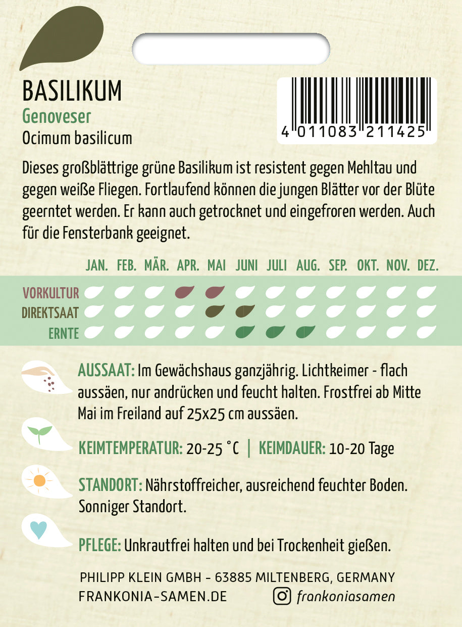 Frankonia Samen Basilikum Genoveser