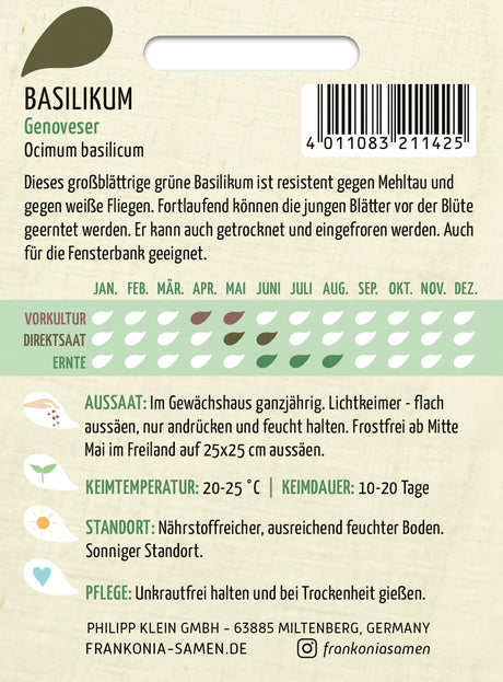 Frankonia Samen Basilikum Genoveser