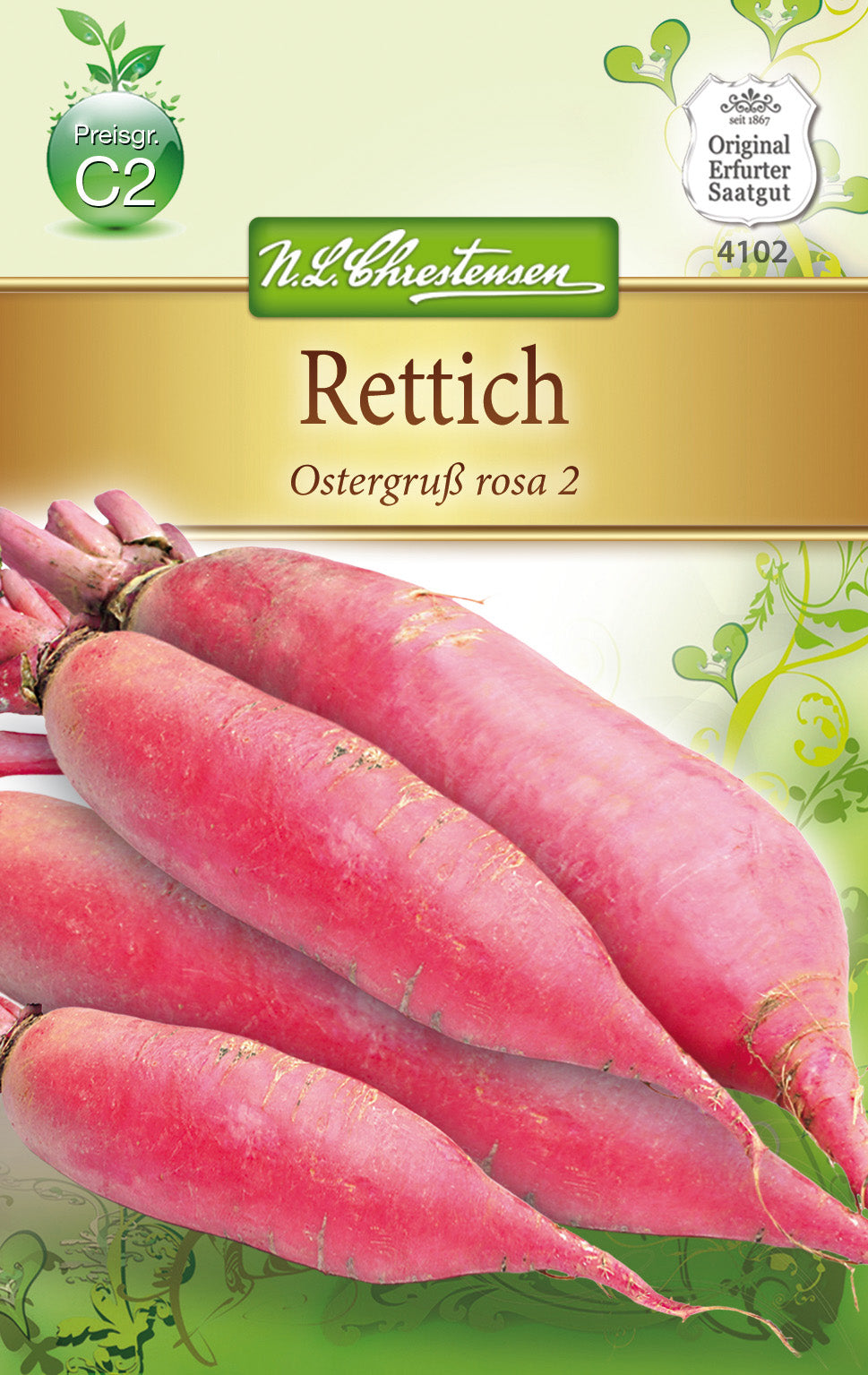 N.L. Chrestensen Rettich Ostergruß rosa 2