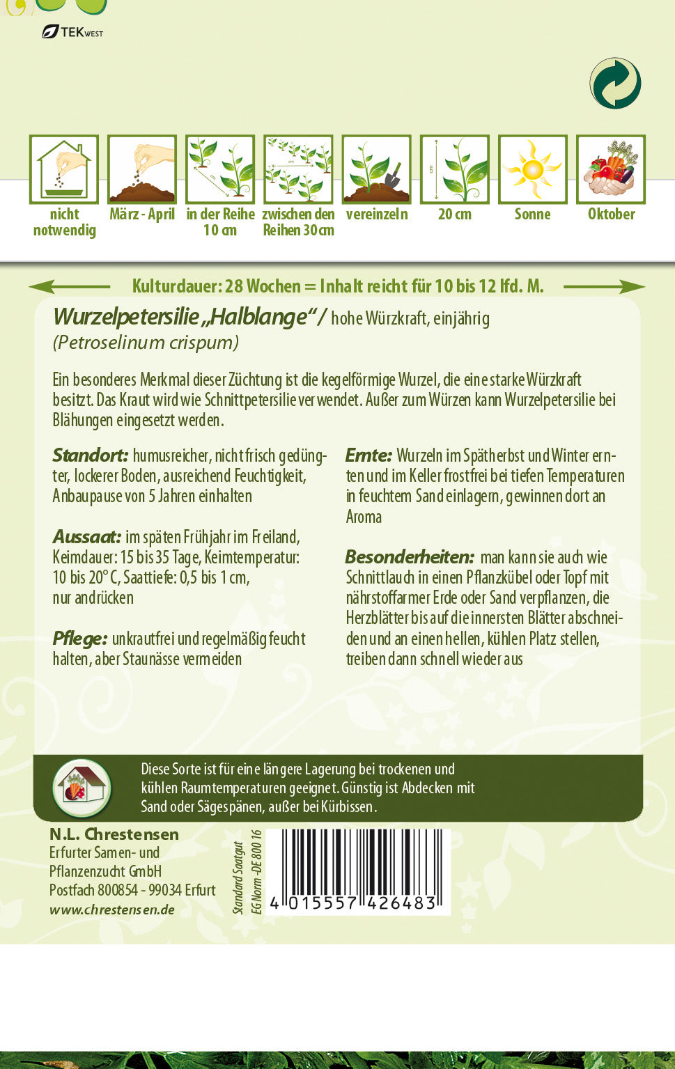 N.L. Chrestensen Wurzelpetersilie Halblange