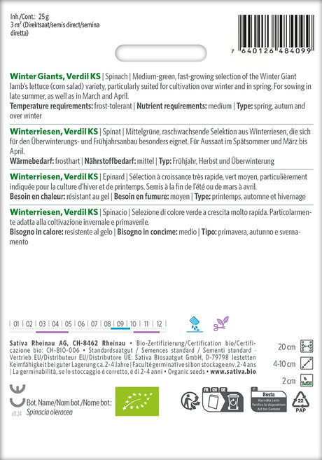 Sativa Spinat Winterriesen, Verdil KS