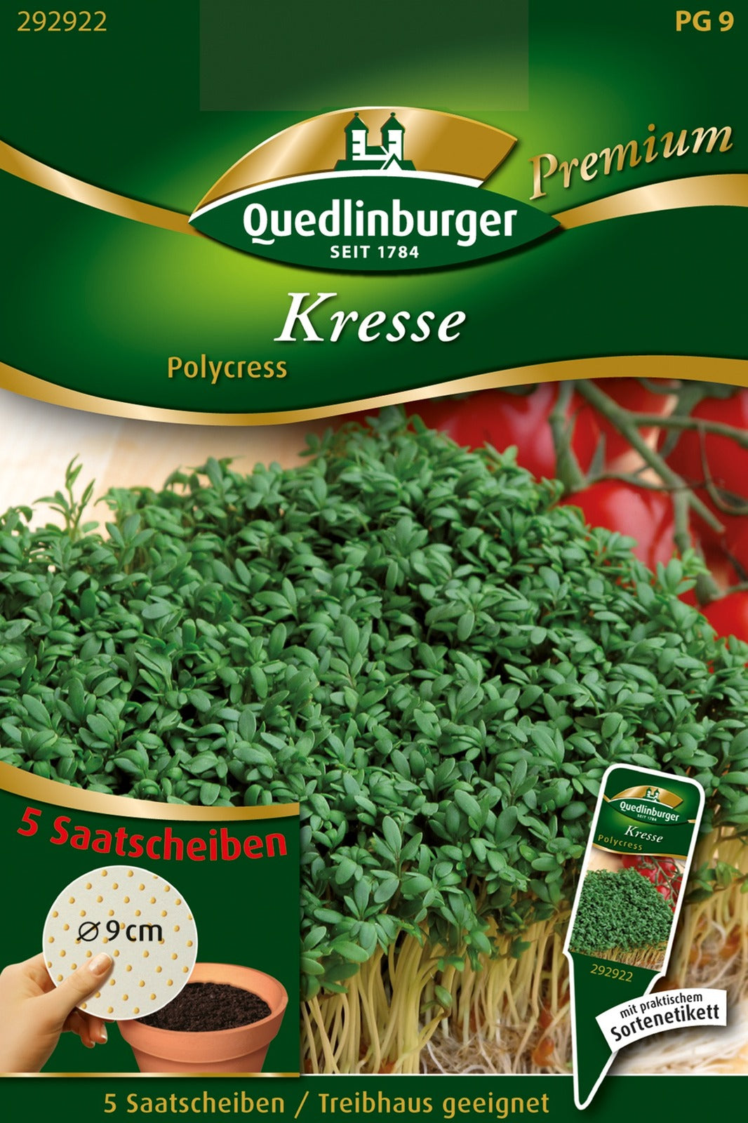 Quedlinburger Gartenkresse Polycress 5 Saatscheiben