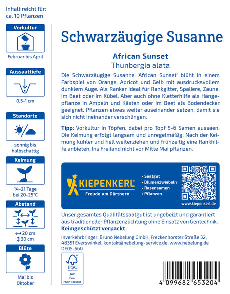 Kiepenkerl Schwarzäugige-susanne African Sunset
