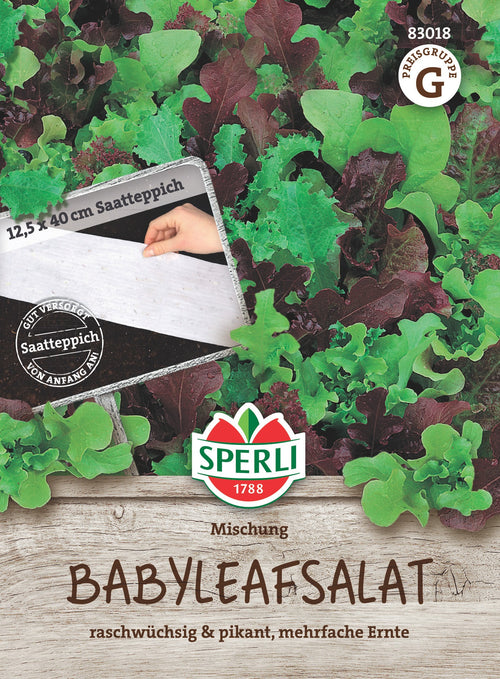 SPERLI Pflück- & Schnittsalat Mischung Oaking, Greenet, Cavendish, Diablotin Saatteppich