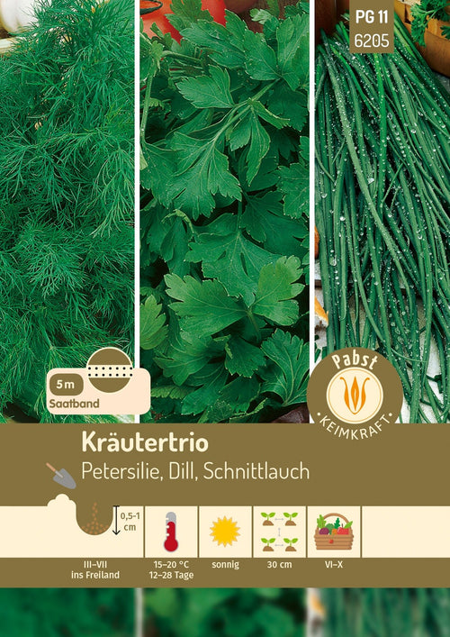 Pabst Keimkraft Kräuter-Mischungen Petersilie, Dill, Schnittlauch Saatband