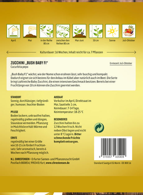 N.L. Chrestensen Zucchini Bush Baby F1