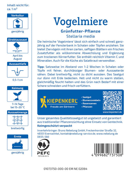 Kiepenkerl Frischfutterpflanzen Vogelmiere Loses Saatgut