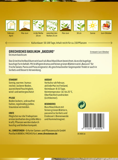 N.L. Chrestensen Griechisches Basilikum Bascuro