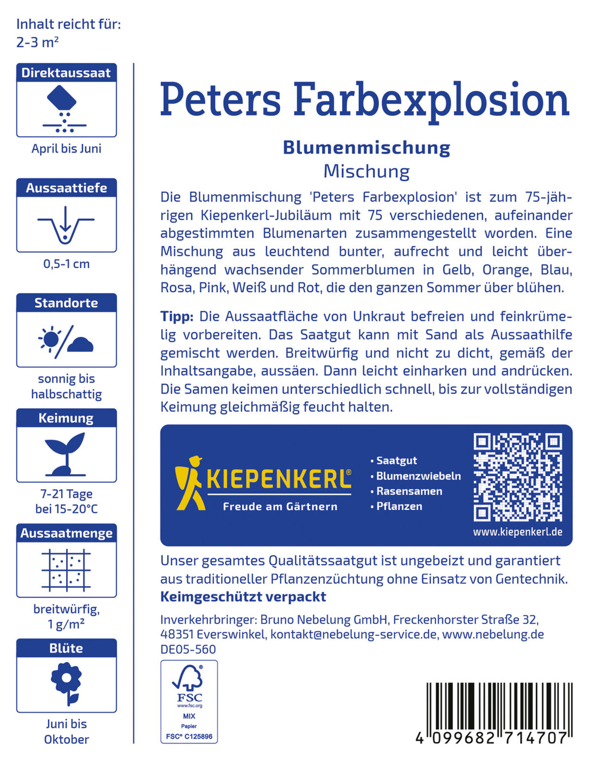 Kiepenkerl Blumenmischung Peters Farbexplosion