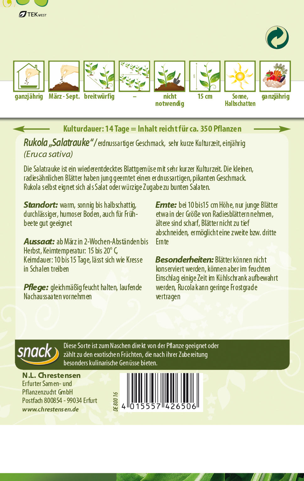 N.L. Chrestensen Rukola Salatrauke