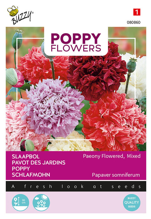 Buzzy Seeds Mohn  Paeoniflorum Gefüllte Mischung