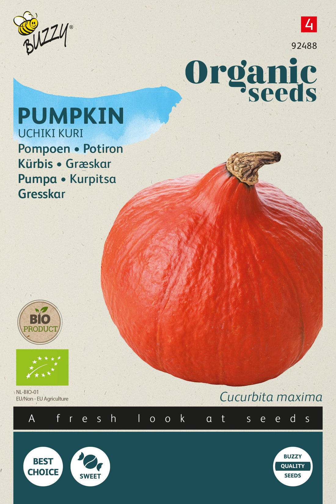 Buzzy Organic Seeds BIO Hokaidokürbis Uchiki Kuri