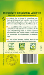 Quedlinburger Sonnenflügel für Florsitik grossblumige Spielarten