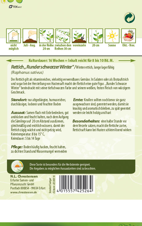 N.L. Chrestensen Rettich Runder schwarzer Winter